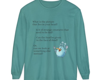 Surreal Creature Poetry Long Sleeve T-Shirt | Abstract Illustration, Thought-Provoking Text