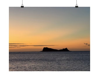Caribbean Sunset Poster: Tropical Island Scenery Wall Art