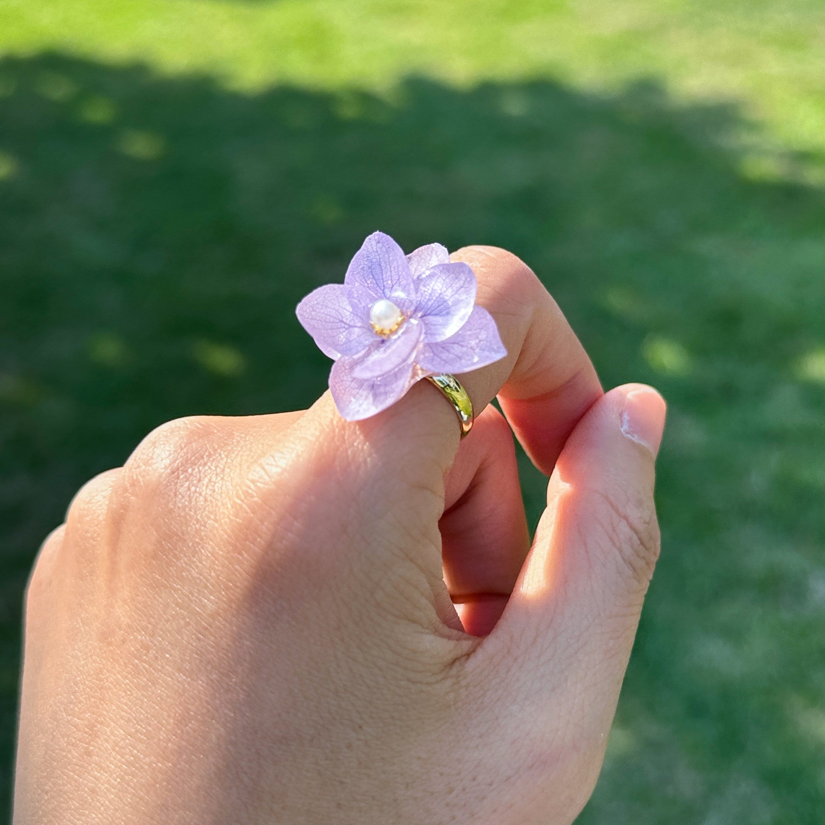 Real Hydrangea Ring Adjustable Fresh Hydrangea Flower Ring fun Resin Ring Bridal Rings Bridesmaid Rings Handmade Jewelry Summer Jewelry Etsy UK