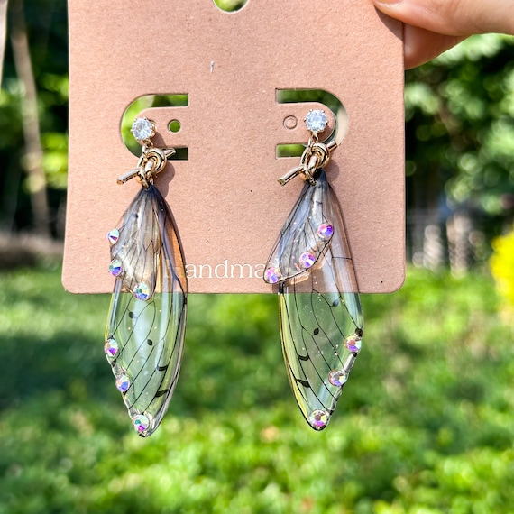 Butterfly wing drop earrings discount