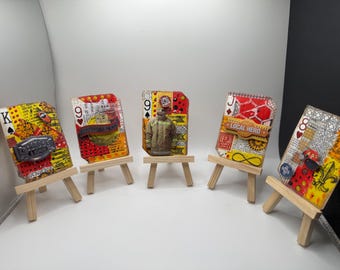 Altered Playing Cards: Local Heroes Collage Art, Set of 9