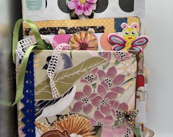 POLKA DOT PALOOZA, layered junk journal handmade, smash/glue book, art journal, please read description.