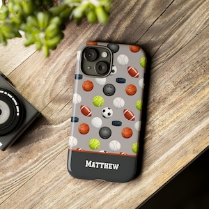 Custom Sports Ball Tough Cases - Personalized Phone Cover, Soccer, Basketball, Football, Baseball, Rugby, iPhone, Samsung