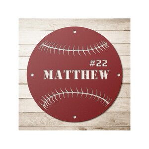 Personalized Metal Baseball Wall Art: Custom Name Sign