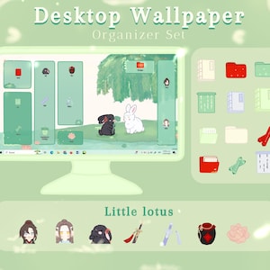 Set di sfondi per desktop MDZS Little Lotus / Tema desktop MDZS / Sfondi e icone