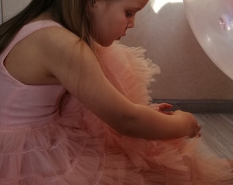 Girl tulle dress flower girl dress tulle long tulle dress toddler tulle dress ruffle tulle dress corset tulle dress