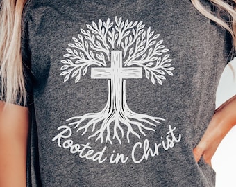 Rooted In Christ Png, Jesus Svg, Cross Svg, Religious Cross Png, Christian Svg, Religious Svg, Scripture Svg, Bible Verse Svg, Jesus Png