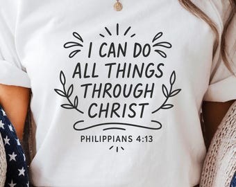 I Can Do All Things Through Christ Png, Christian Svg, Religious Svg, Scripture Svg, Bible Svg, Jesus Png, Faith Png, Christian Quotes Svg