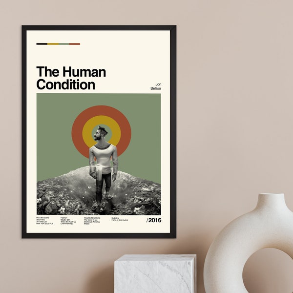 The Human Condition Poster, Vintage, Retro Modern, Wall Art Print, Vintage Poster, Retro Poster, Minimalist Art, Modern Art, Wall Decor