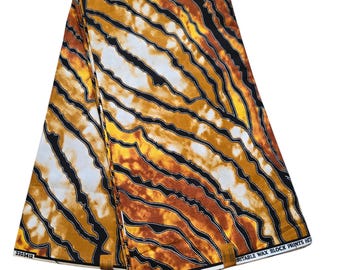 Bruine en zwarte Ankara-stof, Afrikaanse printstof, Afrikaanse stof op maat gesneden, Ankara-stof, jurkstof, waxprint, bruin Ankara
