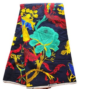 Marine, Rot und Gelb Afrikanischer Druckstoff, Ankara-Stoff, Afrikanischer Stoff lose, Wax Print Stoff, 100% Baumwollstoff, Ankara-Stoff.