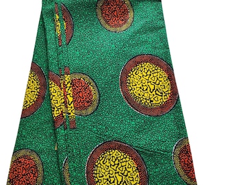 Grüner Stoff mit afrikanischem Aufdruck, Afrikanischer Stoff im Bruch, Ankara Stoff, Wax Print, Meterware, Wax Print Stoff, Ankara Meterware