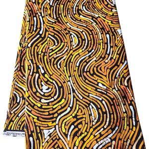 Brown African Ankara Fabric, African Fabric by the yard, African Print Fabric, Ankara Fabric, Brown and Yellow Fabric, Multicolor Fabric.