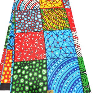 Blauer Patchwork Tie-Dye Afrikanischer Ankara-Stoff, afrikanischer Druckstoff