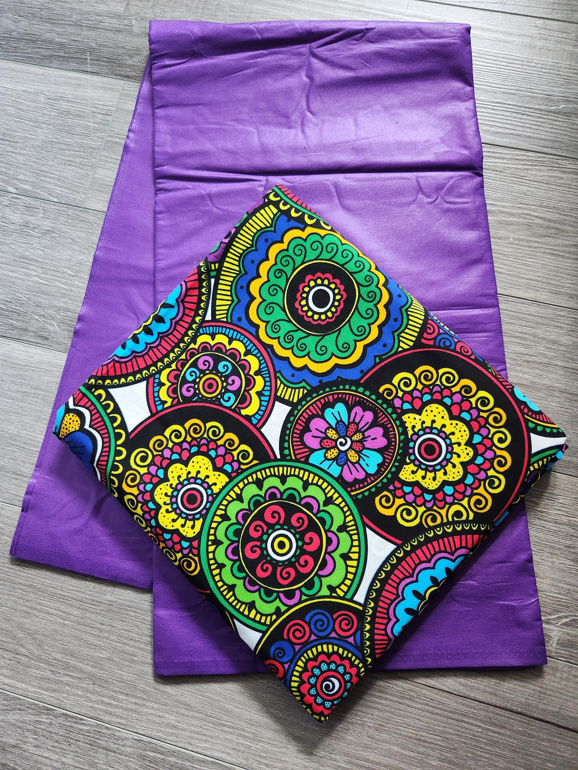 Ankara 3yards Combo, Plain and Pattern Fabric, Mix & Match Combo Fabric ...