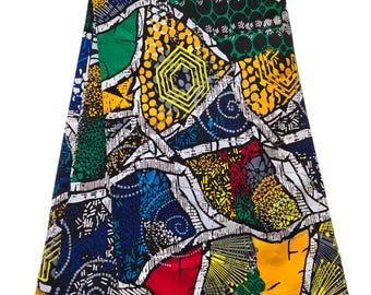 Tela africana Ankara blanca y azul, tela africana cortada a medida, tela estampada africana, tela Ankara, tela verde azulado, tela estampada con cera.