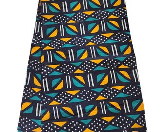 Tela africana tribal azul de Ankara, tela africana cortada a medida, tela estampada africana, tela de Ankara, tela azul, tela tribal de Ankara.