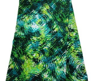 Grüner Stoff mit afrikanischem Aufdruck, Afrikanischer Stoff im Bruch, Ankara Stoff, Wax Print, Meterware, Wax Print Stoff, Ankara Meterware