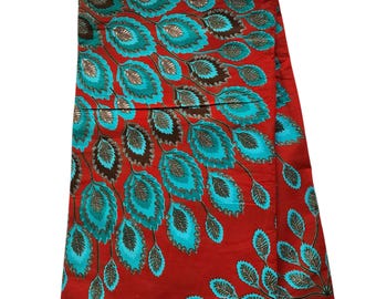 Orange und Blaugrün Afrikanischer Druckstoff, Ankara-Stoff, Afrikanischer Stoff, lose Ware, Orangener Stoff, Wax Print, Ankara-Stoff in 6m