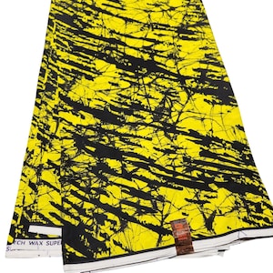 Yellow African Ankara Fabric, African Fabric by the yard