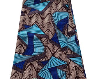 Brown and Blue African Print Fabric, Ankara Fabric African Fabric by the yard, Ankara Fabric, African Fabric, Wax Print, Ankara Dress