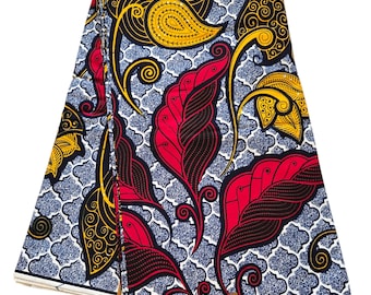 Navy, Red and Black African Ankara Fabric, African Fabric by the yard, African Print Fabric, Ankara Fabric, Fabric.