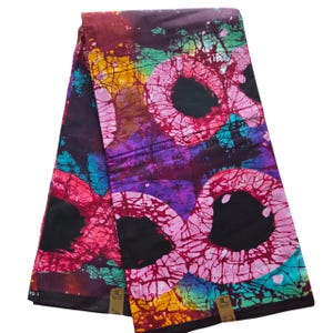 Pink, Purple and Black African Ankara Fabric, African Fabric by the yard, African Print Fabric, Ankara Fabric, Wax Print, 100% Cotton Fabric