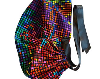 Euro/ Pony Style Scrub Cap, Satin-lined Scrub Cap, Surgical Cap. Nurse Cap. African Print Scrub Cap. Afrocentric Scrub Cap. Ready to Ship.
