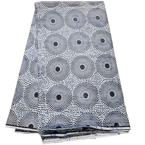 Himmelblauer Denim Farbe Afrikanischer Druckstoff, Ankara-Stoff, Afrikanischer Stoff lose, Wachsdruckstoff, 100% Baumwollstoff, Ankara-Stoff.