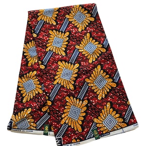 Brauner Afrikanischer Stoff, Ankara Stoff, Afrikanischer Stoff in Meter, Wax Print, Ankara Stoff, Brauner Stoff, Afrikanische Kleidung, Oranger Stoff