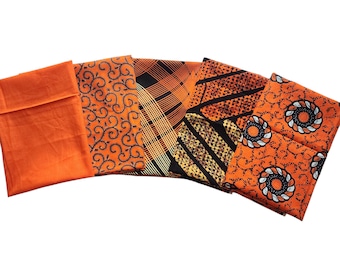 Cinco cuartos gordos de tela con estampado africano, cuartos gordos de tela Ankara, tela para acolchado, tela para manualidades, tela de algodón, Ankara, tela para acolchado
