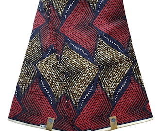 Red, Navy African Ankara Fabric, African Fabric by the yard, African Print Fabric, Ankara Fabric, Fabric, Wax Print Fabric