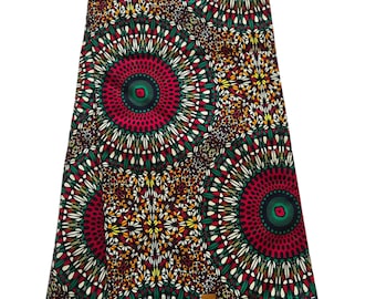 Brown and Red African Ankara Fabric, African Fabric by the yard, African Print Fabric, Ankara Fabric, Wax Print Fabric, Red Fabric.