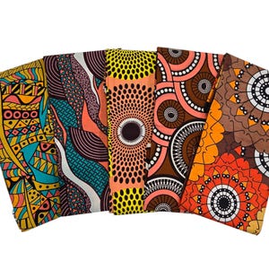 Five African Print Fabric Fat Quarters, Ankara Fabric Fat Quarters, Quilting Fabric, Crafting Material, Cotton Fabric, Ankara, Fabric Quilt