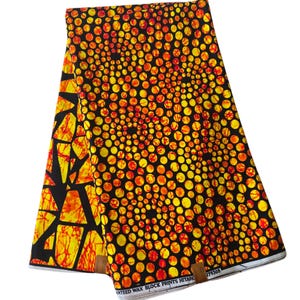 Yellow and Black African Print Fabric, African Fabric by the yard, African Print Fabric, Ankara Fabric, Black African Fabric, Yellow Fabric