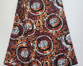 Bruine en zwarte Afrikaanse printstof, Ankara-stof, Afrikaanse stof op maat gesneden, waxprintstof, 100% katoen, Ankara-stof.