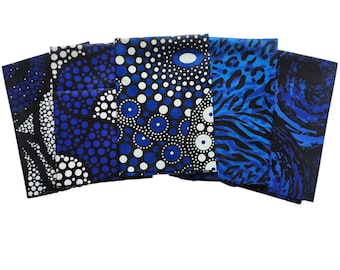 Cinco cuartos gordos de tela con estampado africano, cuartos gordos de tela Ankara, tela para acolchado, material para manualidades, tela de algodón, Ankara, acolchado de tela