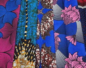 Cinco cuartos de tela con estampado africano, cuartos de tela Ankara, tela para acolchado, material para manualidades, tela de algodón, Ankara, colcha de tela