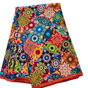 Multicolor African Ankara Fabric, African Fabric by the yard, African Print Fabric, Ankara Fabric