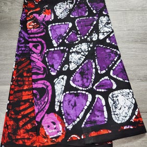 Purple and Red Tie-Dye African Ankara Fabric, African Print Fabric, Wax Print, Ankara Fabric by the yards