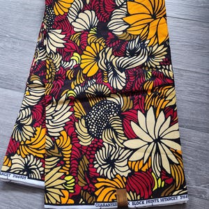 African Ankara Fabric, African Fabric by the yard, African Print Fabric, Ankara Fabric, Brown Fabric, Multicolor Fabric. African Clothing