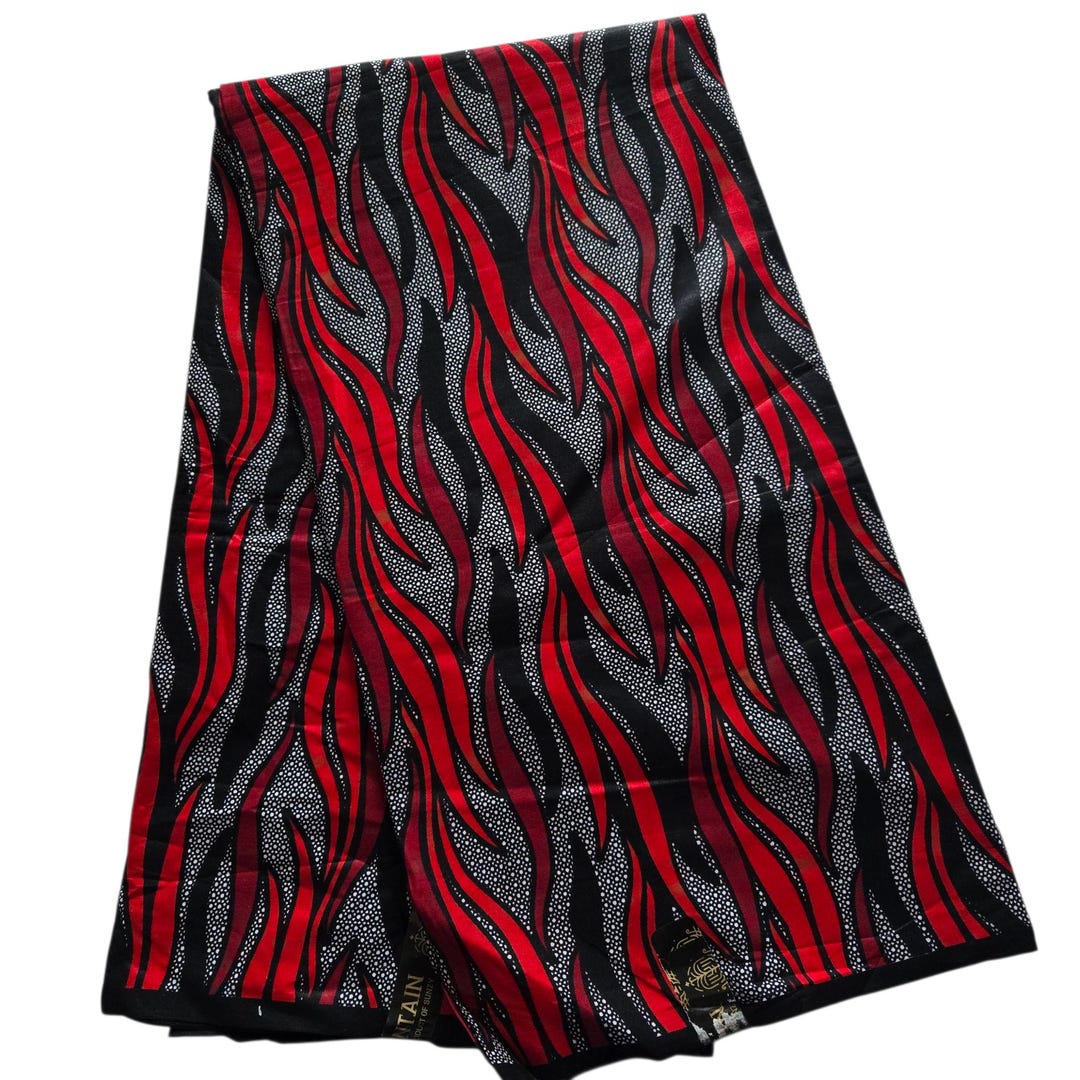 Black and Red Ankara Fabric, African Print Fabric, Ankara, Red Ankara ...