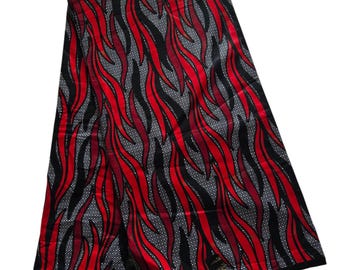 Black and Red Ankara Fabric, African Print Fabric, Ankara, Red Ankara Fabric, Wax Print, Ankara Fabric by the yard, Fabric for Sewing