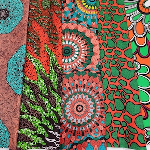 Five African Print Fabric Fat Quarters, Ankara Fabric Fat Quarters, Quilting Fabric, Crafting Material, Cotton Fabric, Ankara, Fabric Quilt
