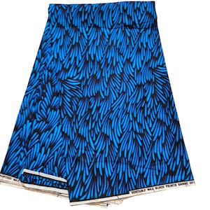 Blau-schwarzer afrikanischer Ankara-Stoff, afrikanische Stoffe, afrikanischer Stoff, Ankara-Stoff, Wachsdruck, blauer Stoff, 100% Baumwolle