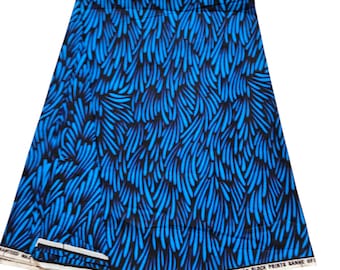 Blue and Black African Ankara Fabric, African Fabric by the yard, African Print Fabric, Ankara Fabric, Wax Print, Blue Fabric, 100% Cotton