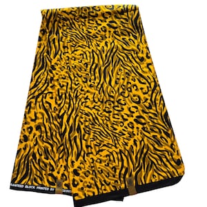 Yellow and Black African Print Fabric, African Fabric by the yard, African Print Fabric, Ankara Fabric, Yellow Ankara Fabric for Sewing