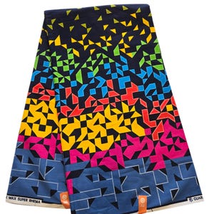Pink, Black and Blue African Ankara Fabric, African Fabric by the yard, African Print Fabric, Ankara Fabric, Pink Fabric, Multicolor Fabric.