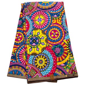 Pink and Blue African Ankara Fabric, African Fabric by the yard, African Print Fabric, Ankara Fabric, Fabric, Pink Fabric, Wax Print Fabric