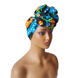 Multicolor Ankara Headwrap, African Print Headwrap, Headtie, Multicolor African Print Headwrap, Ankara Headband, Natural Hair, Scarf, Ankara